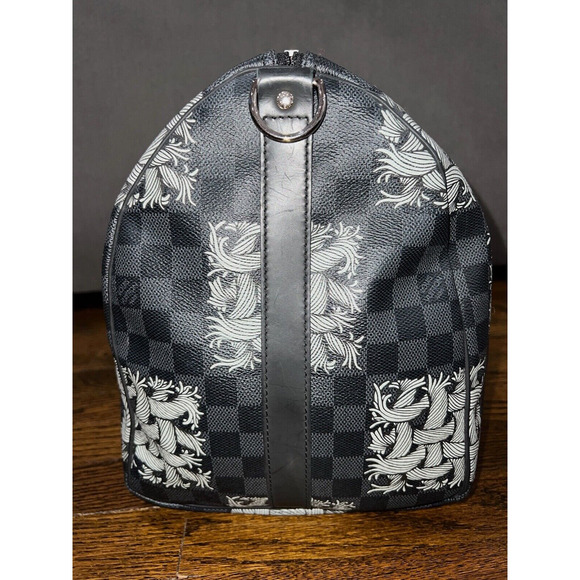 Louis Vuitton Keepall Bandouliere 45 Damier Nemeth White Rope Weekend Travel Bag - Picture 7 of 9